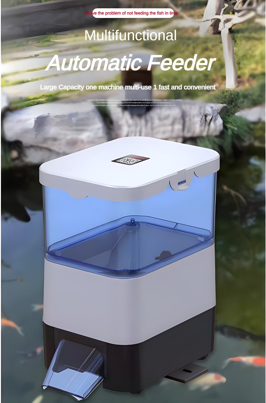 Aquarium Fish Auto Feeder - Automatyczny karmnik solarny EVNICE, inteligentny karmnik