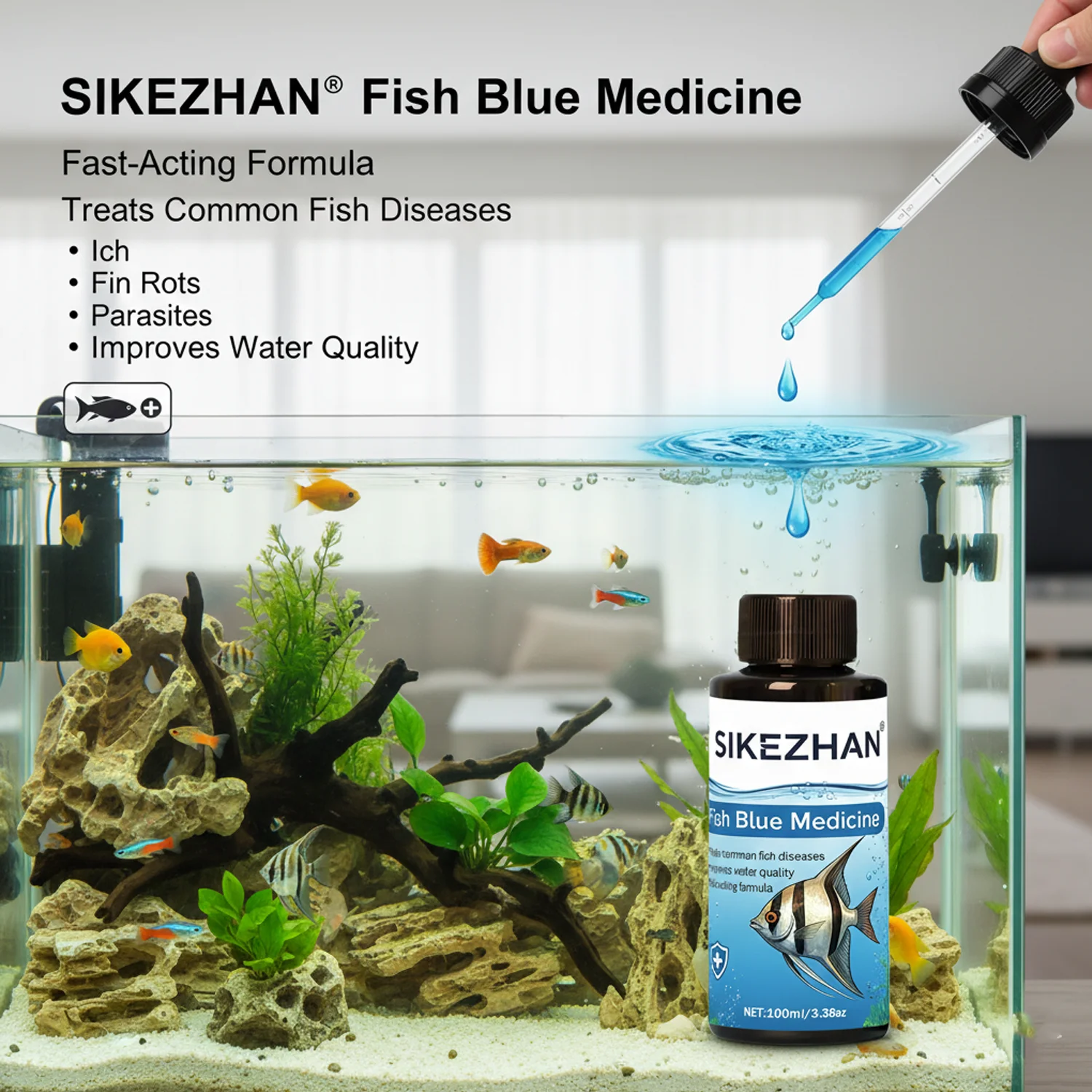 500ml Roztwór Niebieskiego Met – Aquarium Fish Diseases recenzja i cena